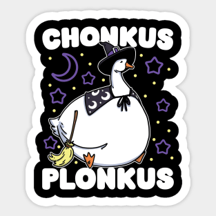 Chonkus Plonkus - Funny Cute Witch Goose Honkus Ponkus Parody Design - Ideal for Fun Halloween Costume Party, Gift, Kids and Adults Sticker